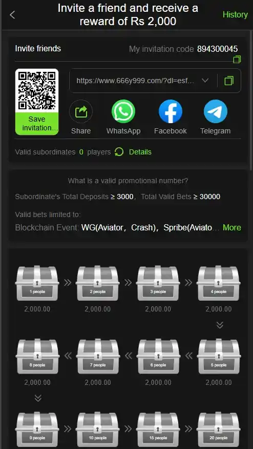 Y999 Game Tier 2 High-Roller Referral Bonus (Rs 2,000 Cash)